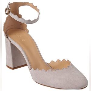 Chloe Lauren Scallop Ankle Strap D’ Orsay Pumps